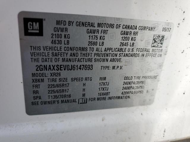 2018 CHEVROLET EQUINOX LT - 2GNAXSEV0J6147693