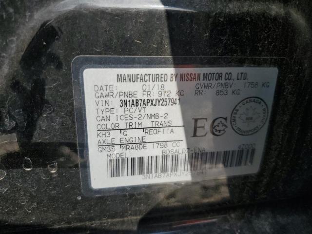 2018 Nissan Sentra S VIN: 3N1AB7APXJY257941 Lot: 59626754