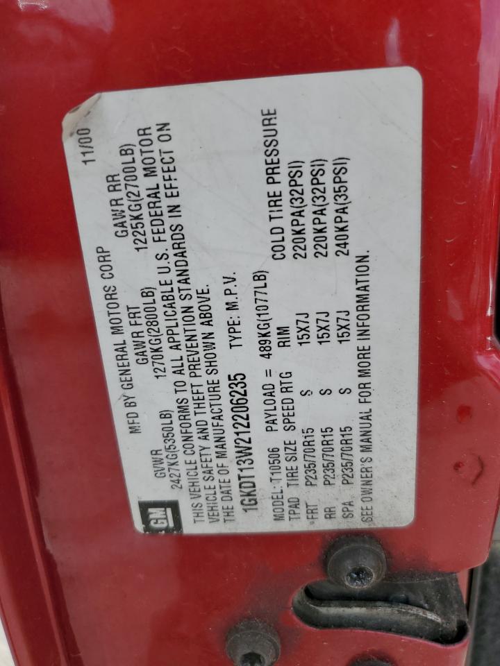 1GKDT13W212206235 2001 GMC Jimmy