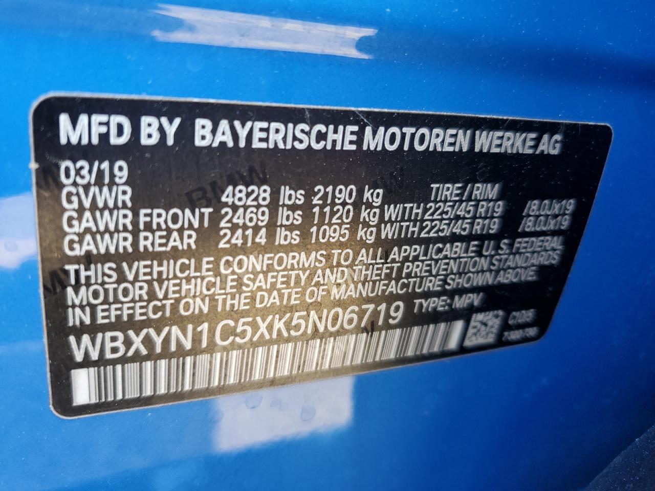 WBXYN1C5XK5N06719 2019 BMW X2 M35I