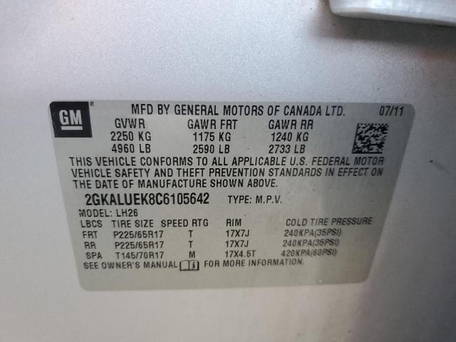 2012 GMC Terrain Slt VIN: 2GKALUEK8C6105642 Lot: 57248024