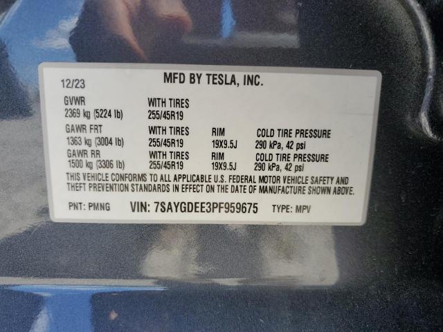 2023 Tesla Model Y VIN: 7SAYGDEE3PF959675 Lot: 58817104