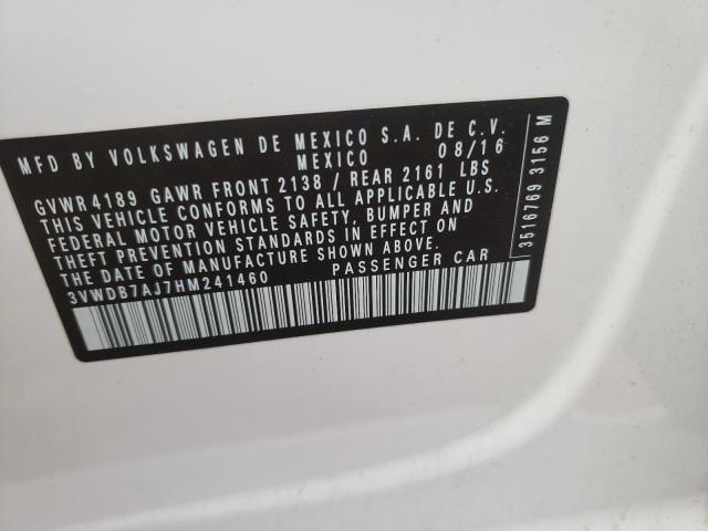 2017 Volkswagen Jetta Se VIN: 3VWDB7AJ7HM241460 Lot: 57297454