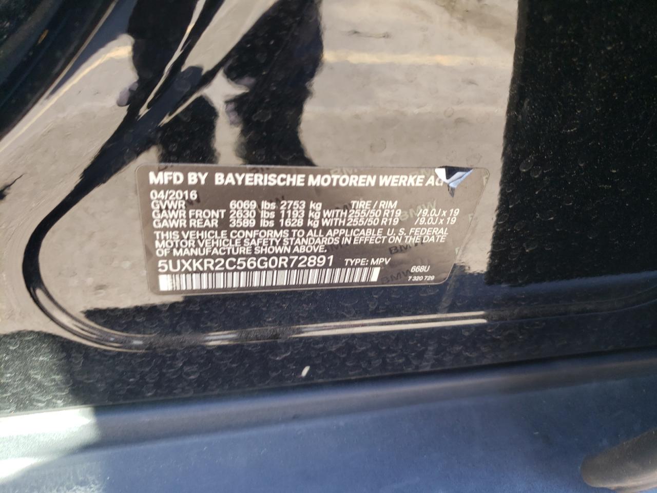 5UXKR2C56G0R72891 2016 BMW X5 Sdrive35I