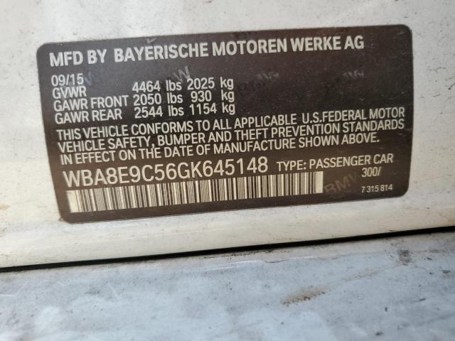 VIN WBA8E9C56GK645148 2016 BMW 3 Series, 328 I Sulev no.12