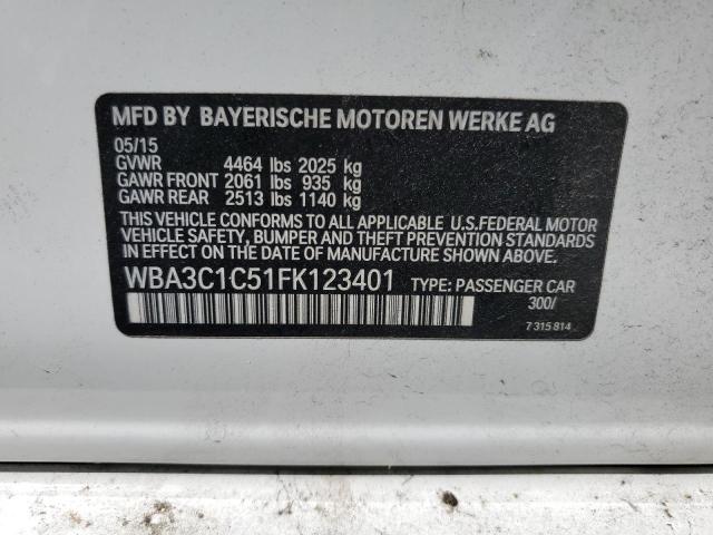 2015 BMW 328 I Sulev VIN: WBA3C1C51FK123401 Lot: 61099744