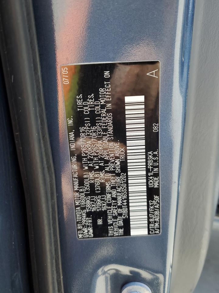 5TBDT44165S501202 2005 Toyota Tundra Double Cab Sr5