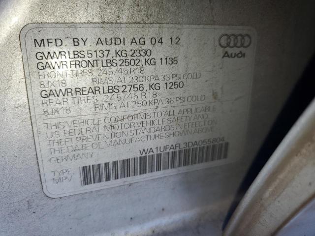 2013 Audi A4 Allroad Premium Plus VIN: WA1UFAFL3DA055804 Lot: 58059434