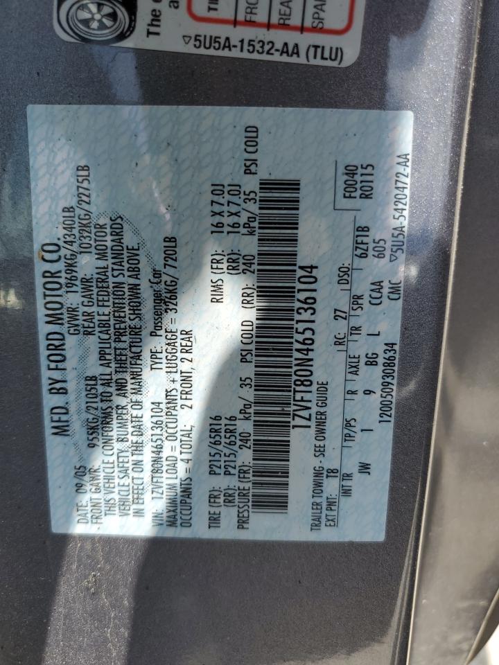 1ZVFT80N465136104 2006 Ford Mustang