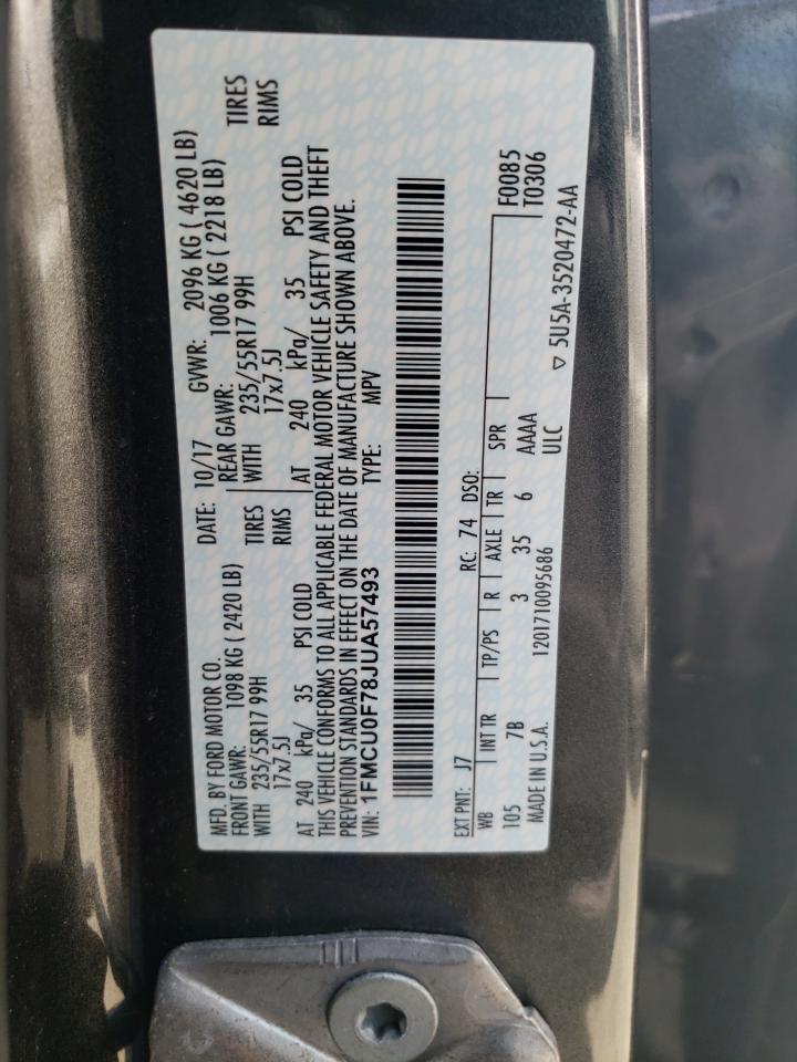 1FMCU0F78JUA57493 2018 Ford Escape S