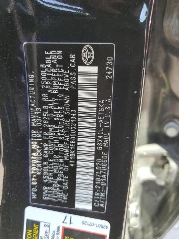 2013 Toyota Avalon Base VIN: 4T1BK1EB0DU031343 Lot: 59933214