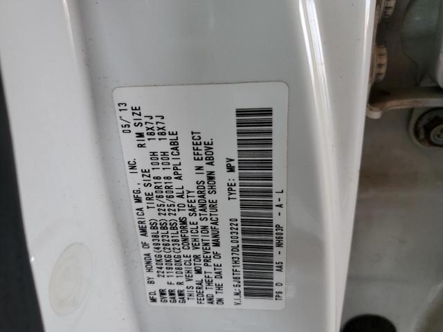 2013 Honda Crosstour Ex VIN: 5J6TF1H37DL003220 Lot: 57360584