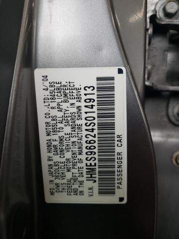 2004 Honda Civic Hybrid VIN: JHMES96624S014913 Lot: 61020384