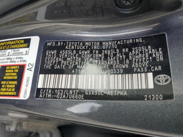 2011 Toyota Avalon Base VIN: 4T1BK3DB0BU390539 Lot: 58466384