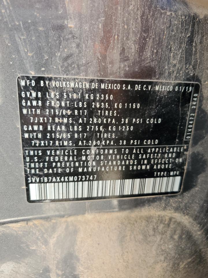 3VV1B7AX4KM073747 2019 Volkswagen Tiguan S