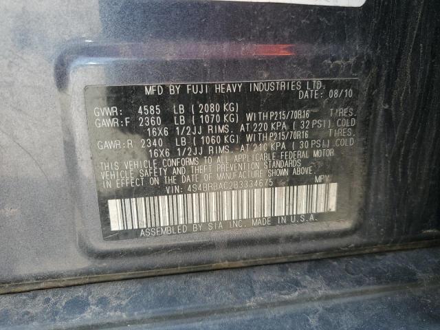 2011 Subaru Outback 2.5I VIN: 4S4BRBAC2B3334675 Lot: 58723834