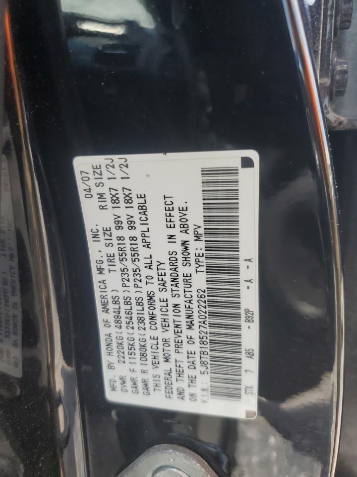 5J8TB18527A022262 2007 Acura Rdx Technology