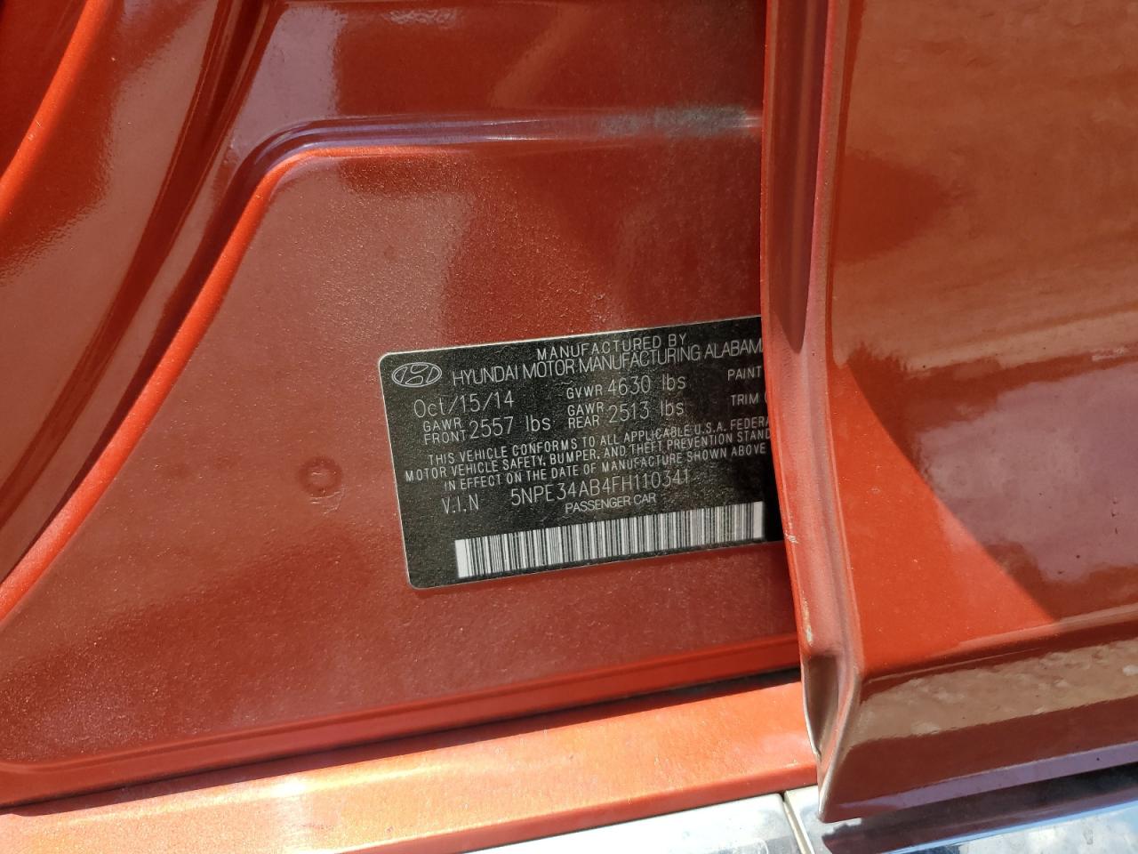 5NPE34AB4FH110341 2015 Hyundai Sonata Sport