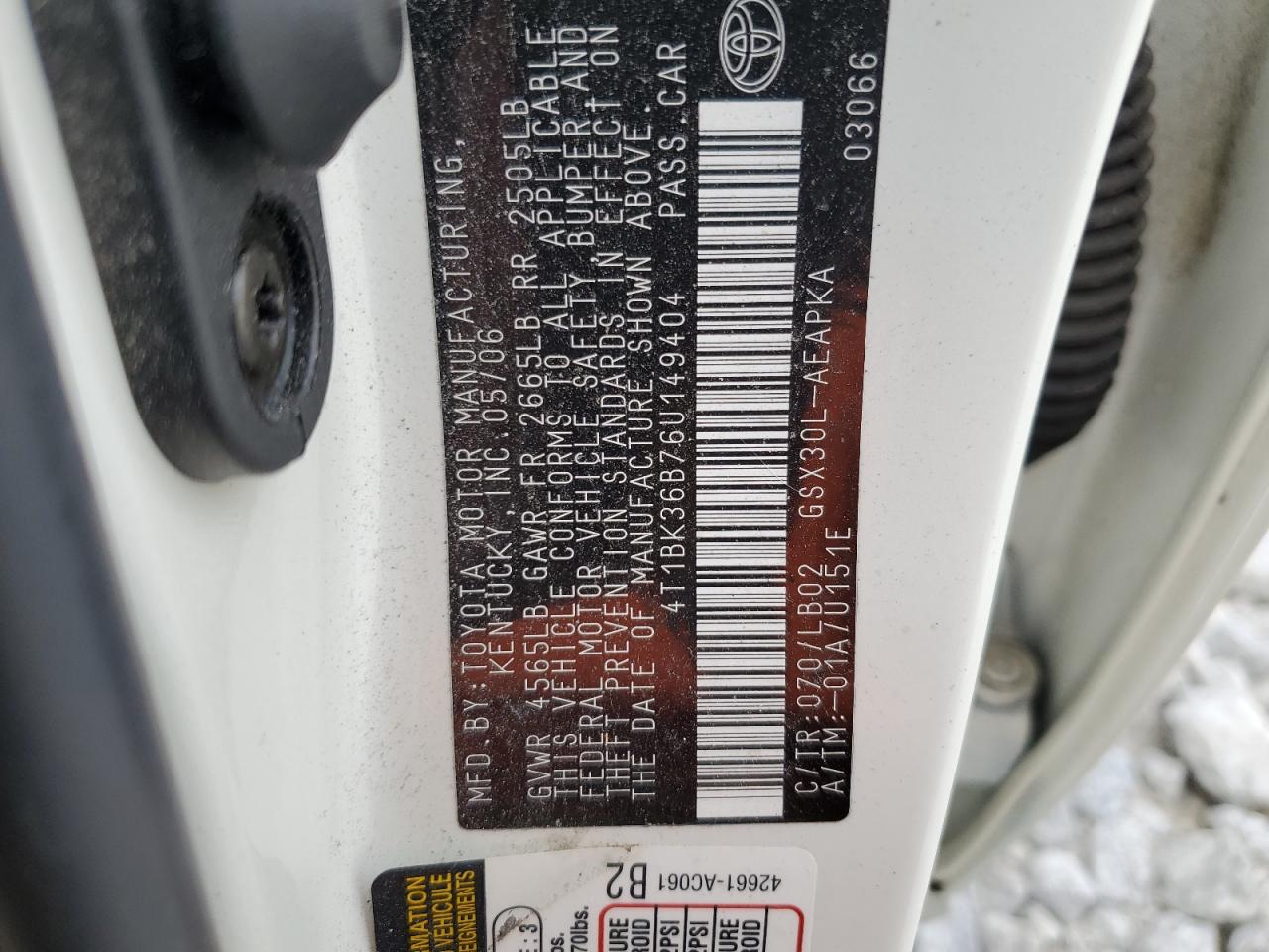 4T1BK36B76U149404 2006 Toyota Avalon Xl