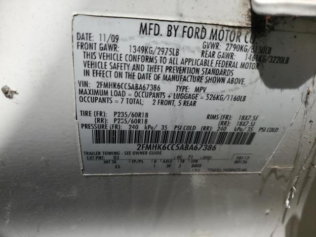 2010 Ford Flex Sel VIN: 2FMHK6CC5ABA67386 Lot: 60914514