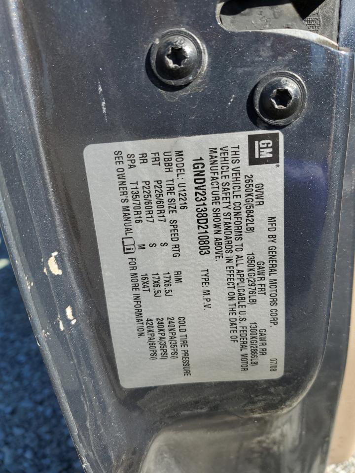 1GNDV23138D210803 2008 Chevrolet Uplander Ls