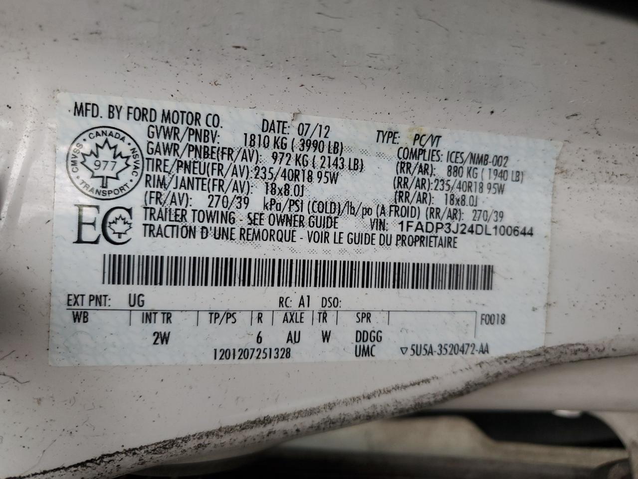 1FADP3J24DL100644 2013 Ford Focus Titanium