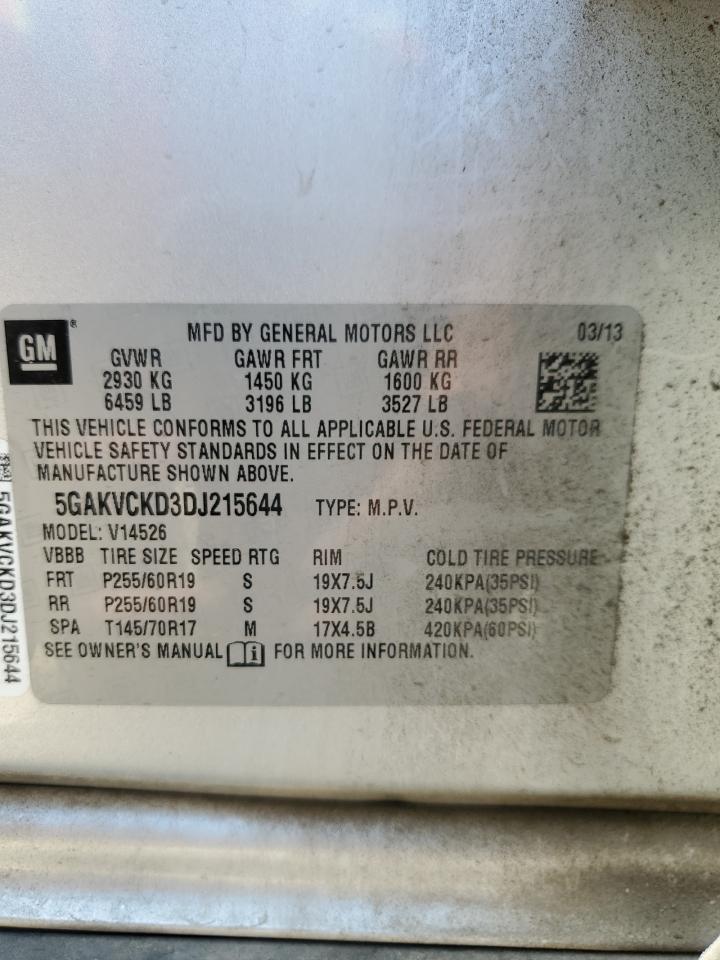 5GAKVCKD3DJ215644 2013 Buick Enclave