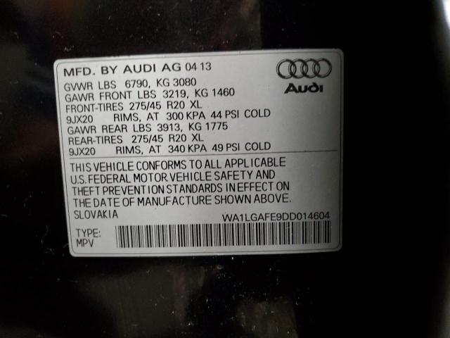 2013 Audi Q7 Premium Plus VIN: WA1LGAFE9DD014604 Lot: 58079444