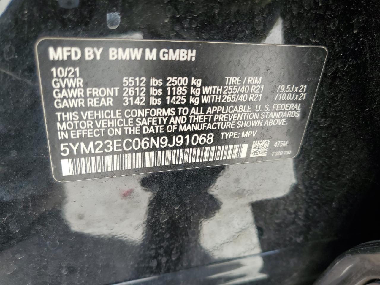 5YM23EC06N9J91068 2022 BMW X4 M