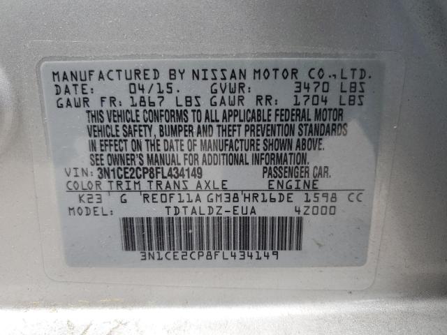 2015 Nissan Versa Note S VIN: 3N1CE2CP8FL434149 Lot: 58215384