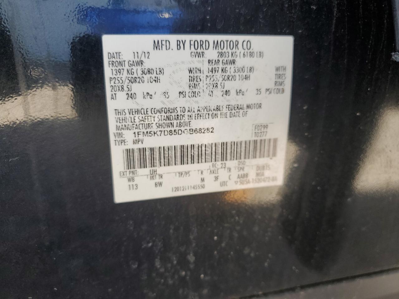 1FM5K7D85DGB68282 2013 Ford Explorer Xlt