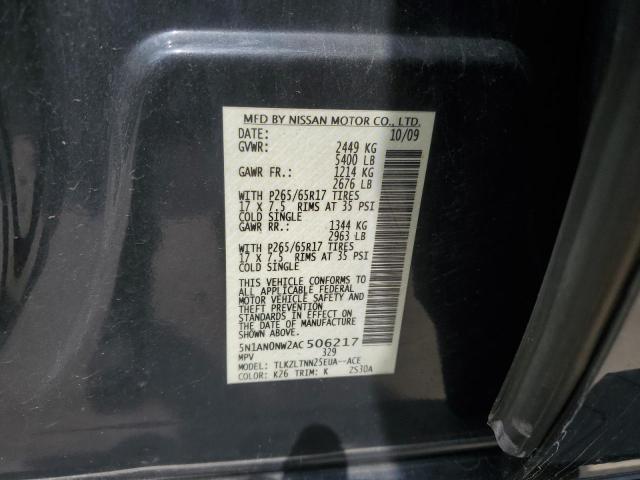 2010 Nissan Xterra Off Road VIN: 5N1AN0NW2AC506217 Lot: 58949084