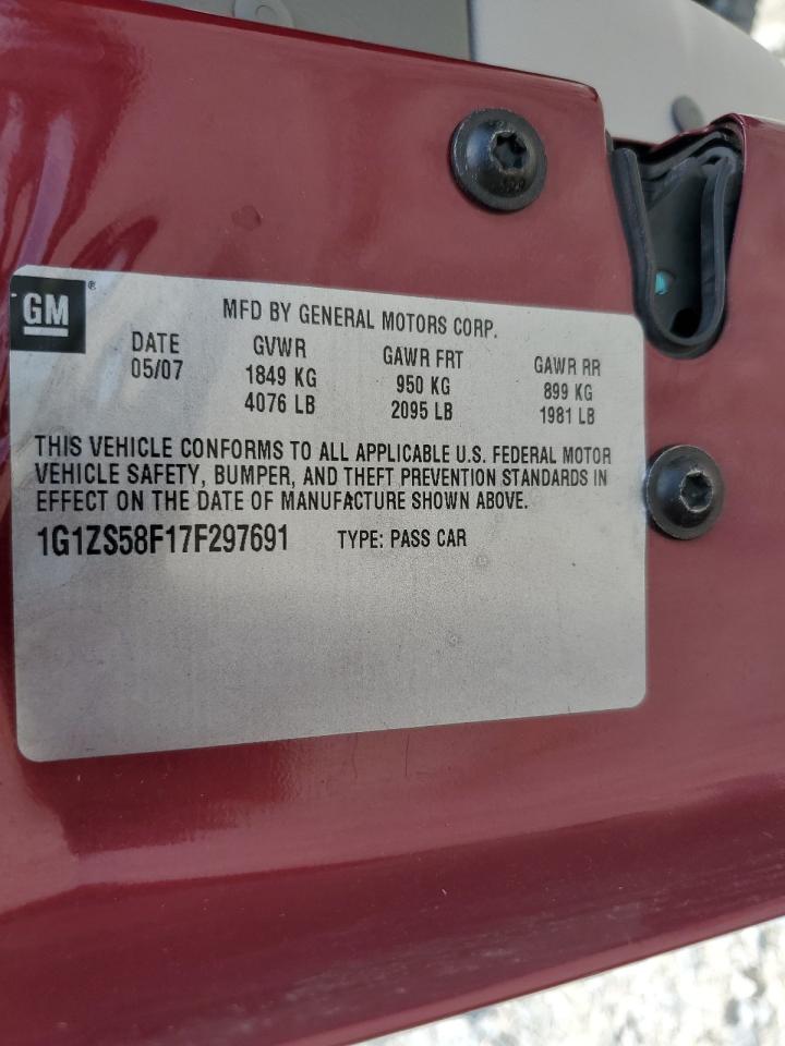 1G1ZS58F17F297691 2007 Chevrolet Malibu Ls