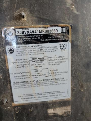 2021 CAN-AM MAVERICK X - 3JBVXAV41MK003669