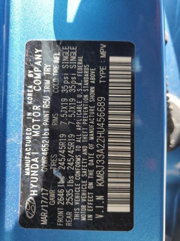 2017 Hyundai Tucson Limited VIN: KM8J33A22HU456689 Lot: 59638804