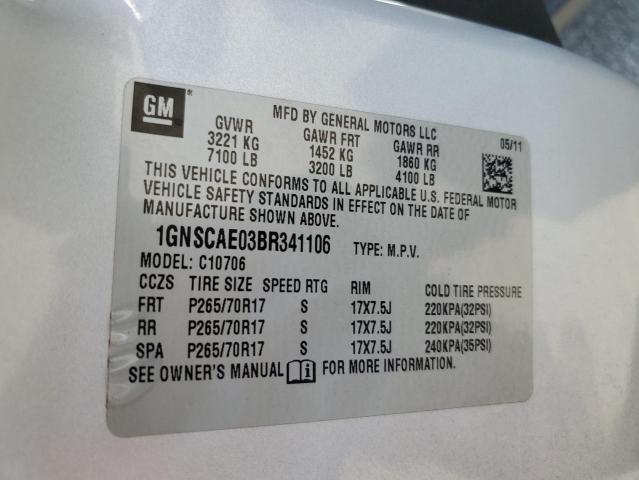 2011 Chevrolet Tahoe C1500 Ls VIN: 1GNSCAE03BR341106 Lot: 60284504