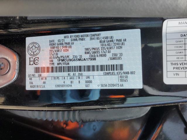 2021 FORD ESCAPE SE - 1FMCU9G65MUA17998