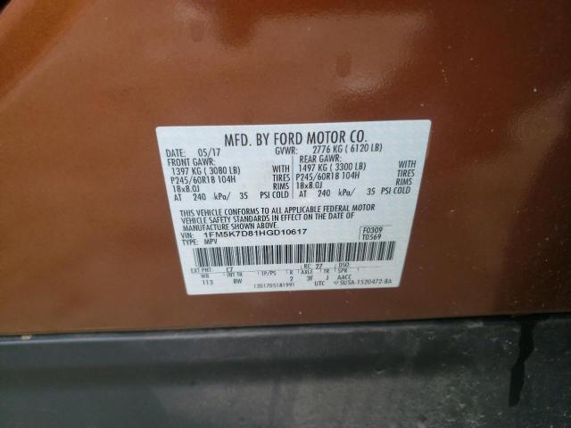 2017 Ford Explorer Xlt VIN: 1FM5K7D81HGD10617 Lot: 56501414