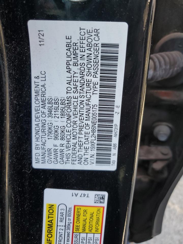 19XFL2H86NE005175 2022 Honda Civic Sport 19XFL2H86NE005175 2022 Honda Civic Sport