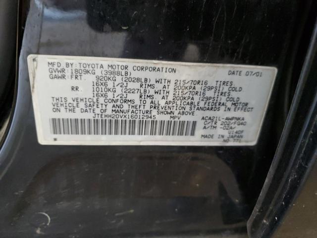 2001 Toyota Rav4 VIN: JTEHH20VX16012945 Lot: 58558584