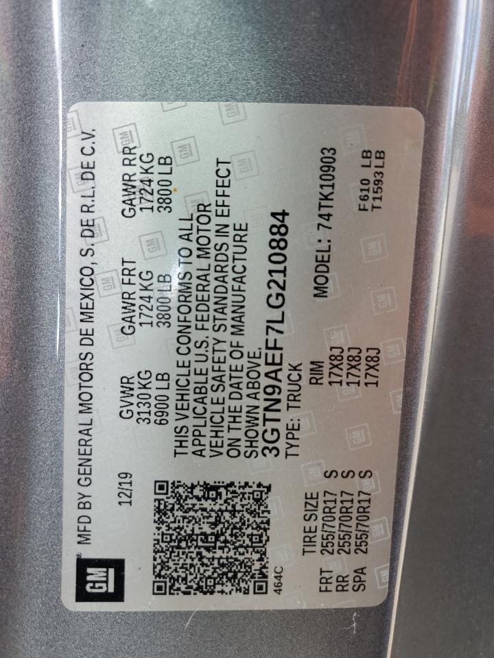 3GTN9AEF7LG210884 2020 GMC Sierra K1500