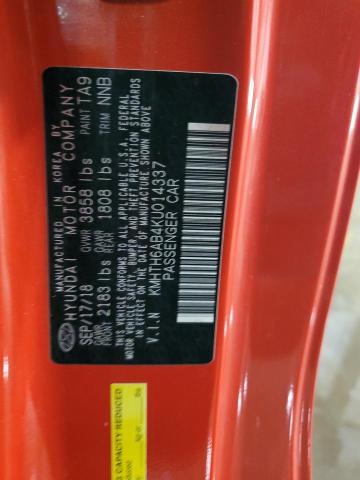 2019 Hyundai Veloster Turbo VIN: KMHTH6AB4KU014337 Lot: 56651394