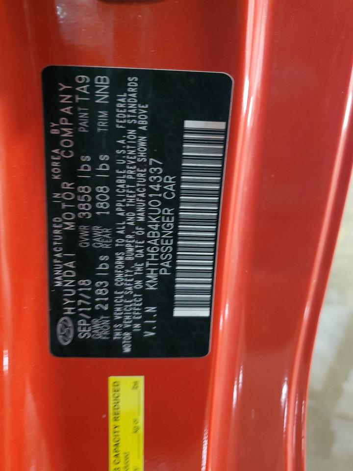 KMHTH6AB4KU014337 2019 Hyundai Veloster Turbo