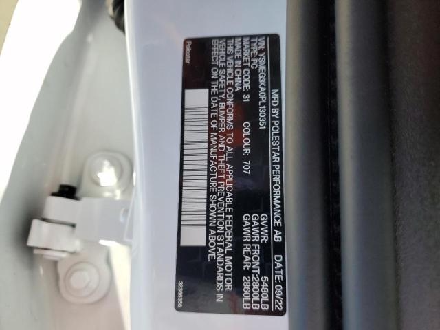 2023 Polestar 2 VIN: YSMEG3KA0PL130351 Lot: 61238924