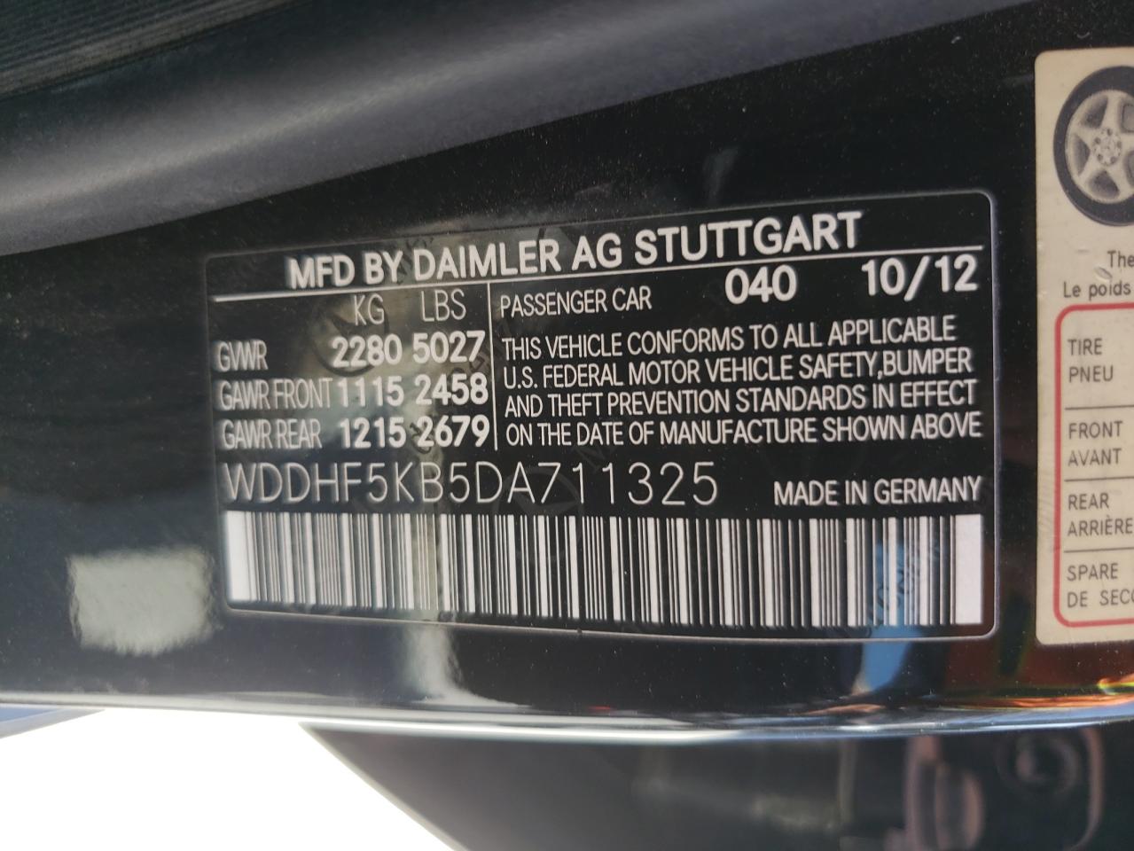 WDDHF5KB5DA711325 2013 Mercedes-Benz E 350