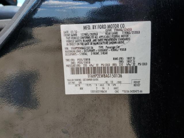 2010 Ford Taurus Sel VIN: 1FAHP2EW8AG150136 Lot: 59180654