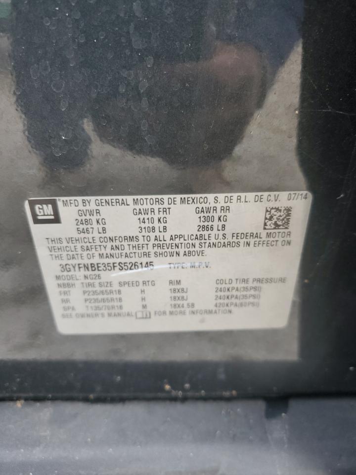 3GYFNBE35FS526145 2015 Cadillac Srx Luxury Collection