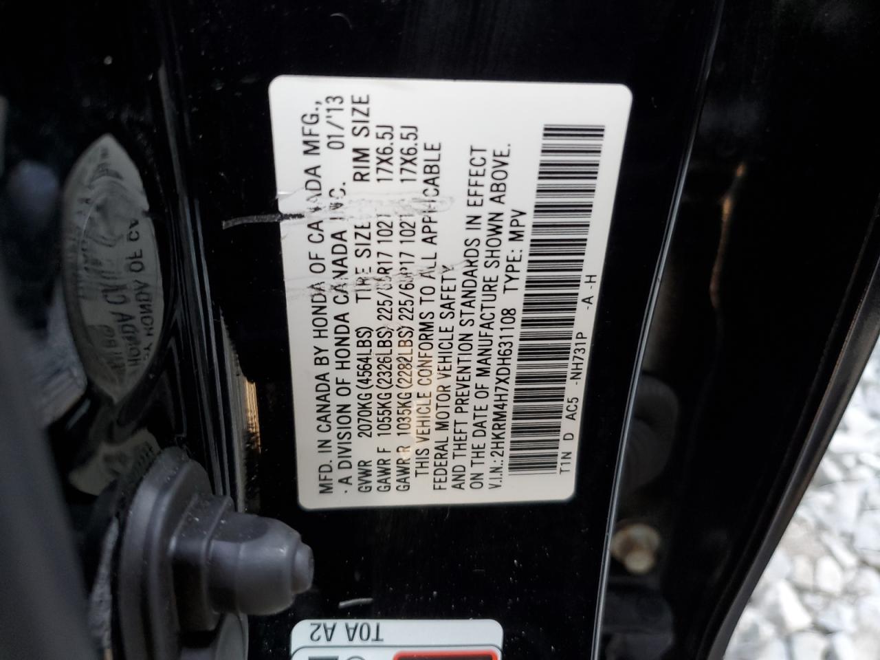 2HKRM4H7XDH631108 2013 Honda Cr-V Exl