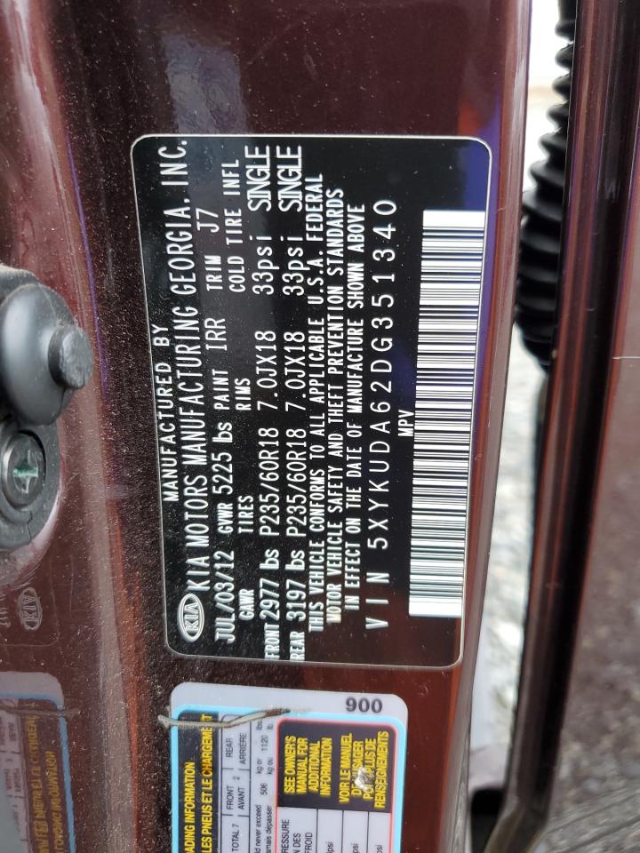 5XYKUDA62DG351340 2013 Kia Sorento Ex