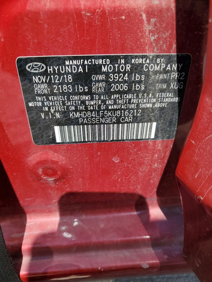 KMHD84LF5KU816212 2019 Hyundai Elantra Sel